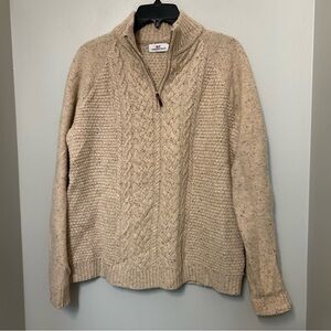 VINEYARD VINES Mens Lambswool 1/4 Zip Sweater Medium EUC Preppy Cable Knit